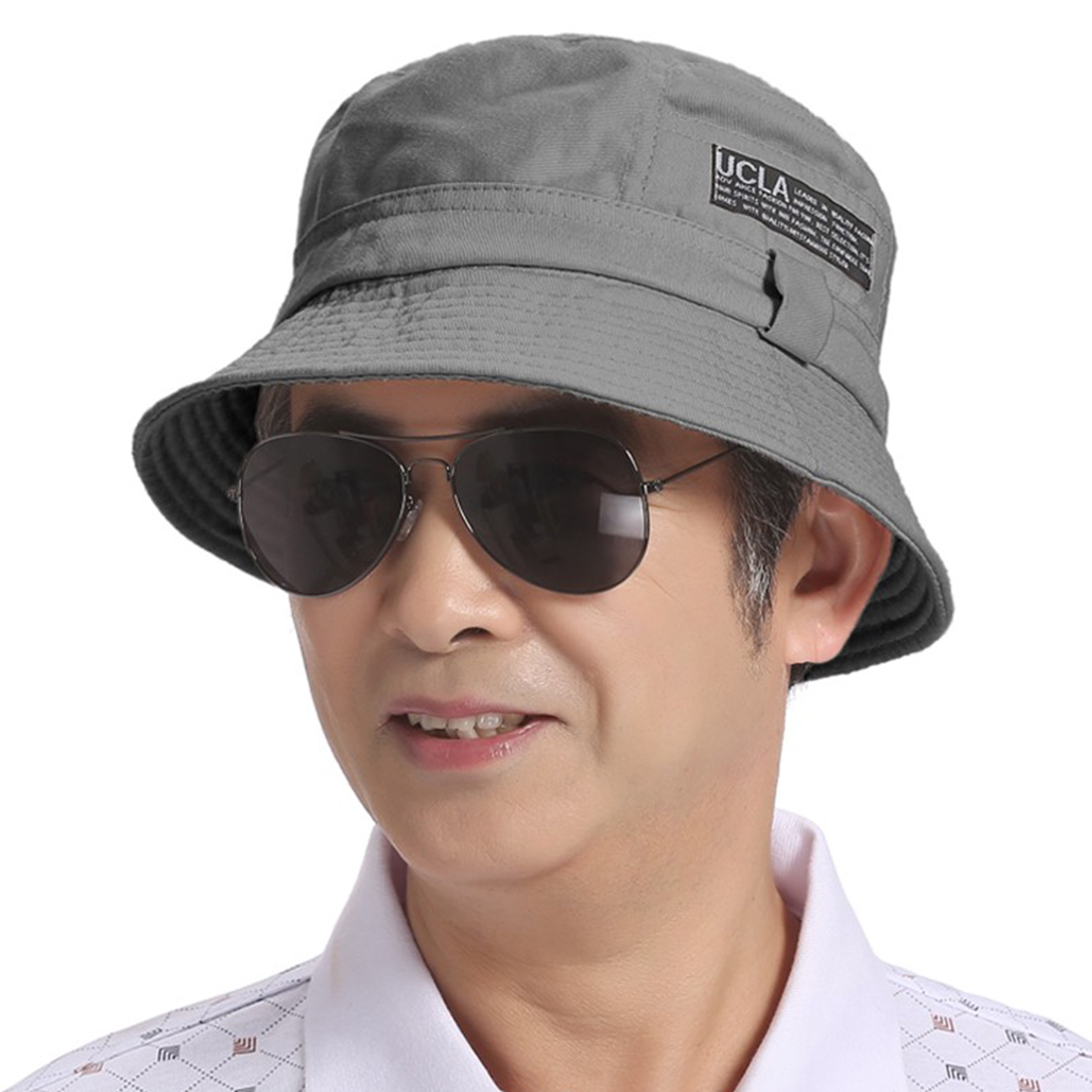 男士防晒渔夫帽中老年遮阳男春夏