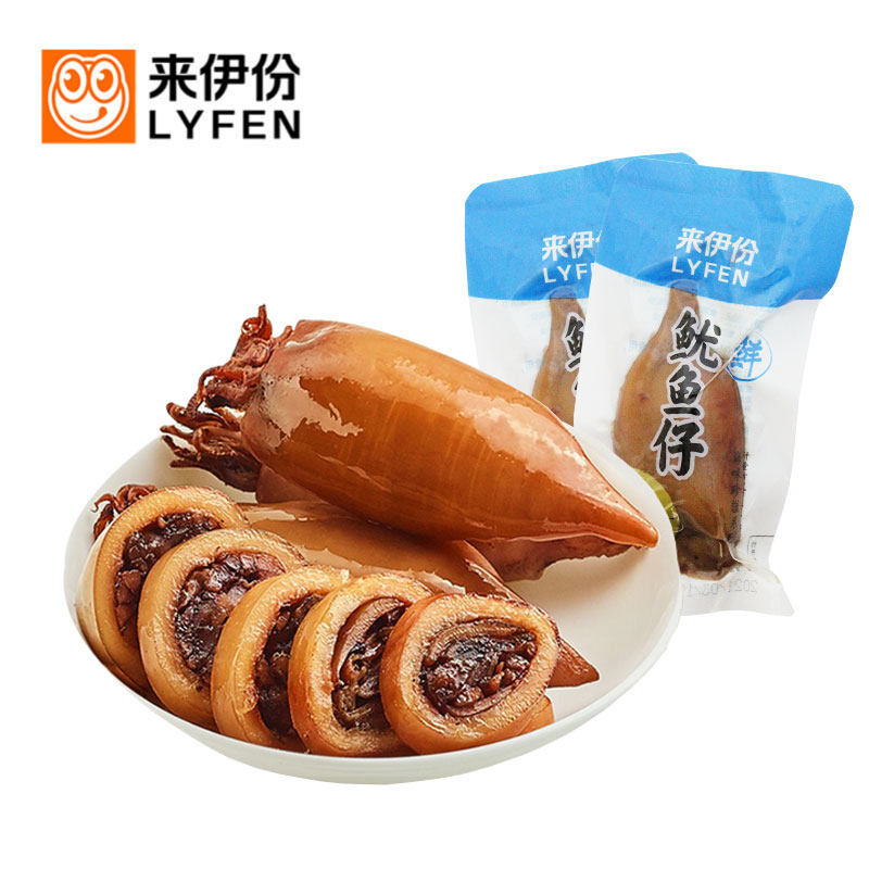 来伊份鱿鱼仔500g休闲零食深海海鲜食品小吃鱼干烧烤即食小包散装