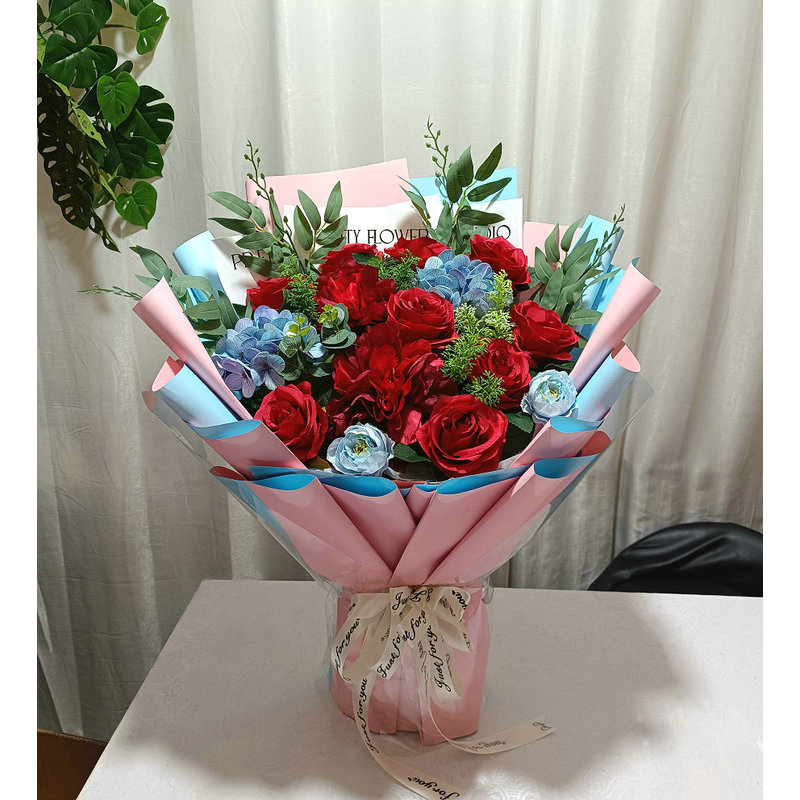 后备箱交车手捧花橱窗车展氛围仿真花毕业布置拍照道具美陈摆件