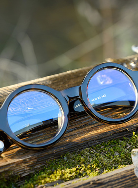 柯布西耶眼镜架配蓝光近视男圆形框架板材眼睛框镜架女大脸83014