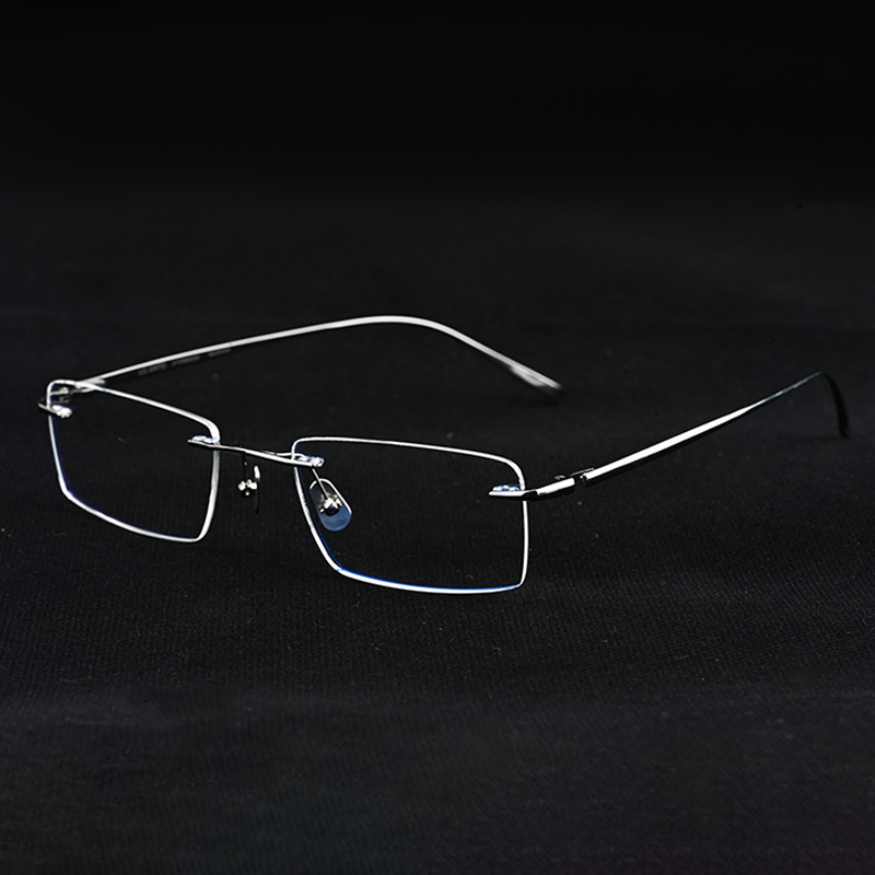 无框眼镜大脸可用配近视钛框蓝光近视眼镜框架眼镜男女眼镜架6660