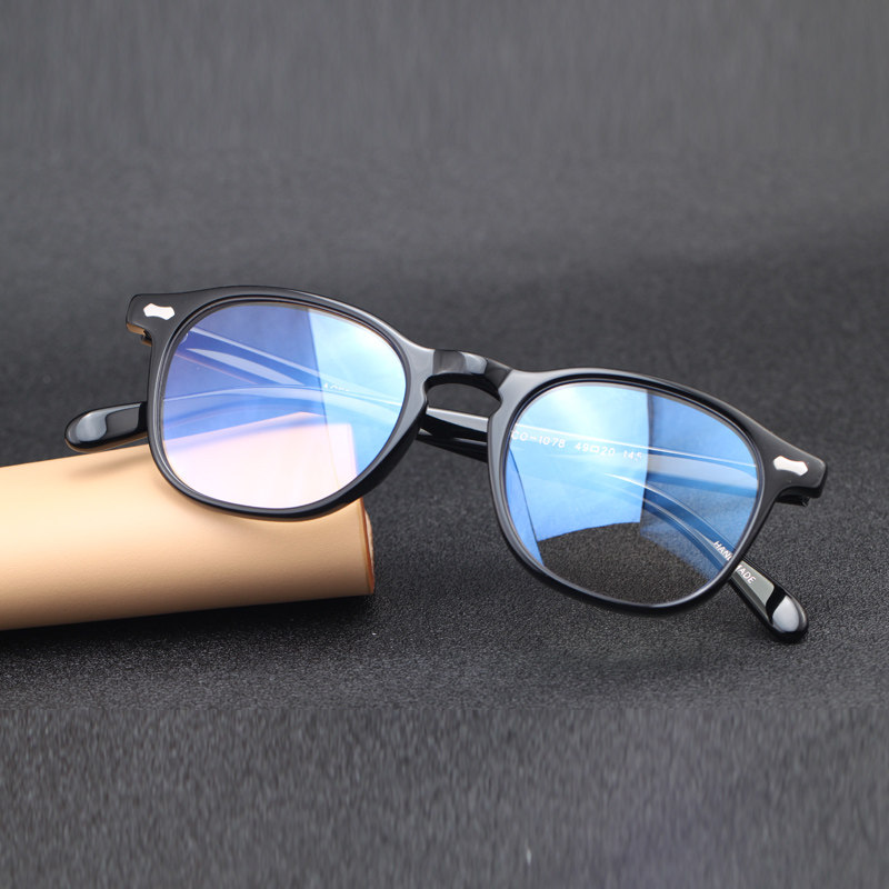 克洛普渣叔透明眼镜框板材眼镜架男大脸配近视复古眼镜男黑框1078