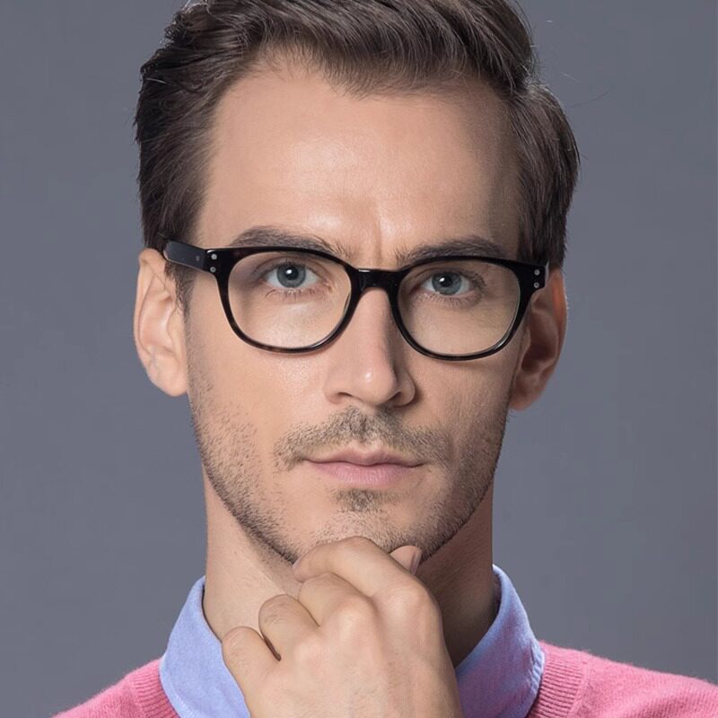 复古手工眼镜架圆框男黑色个性眼镜架可近视眼镜圆框黑框眼睛TORO