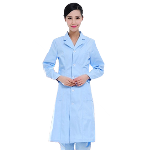 白大褂长袖 长款实验室工作服医生服男定制logo印字短袖半袖学生