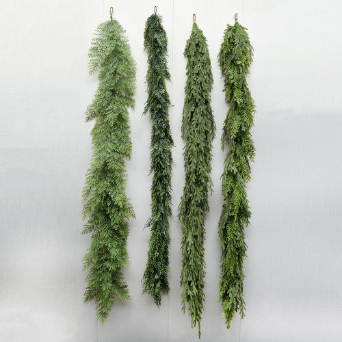 圣诞软胶手感藤条垂感PE叶门饰