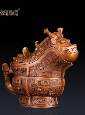 兽面纹铜器仿古工艺摆件家居饰品
