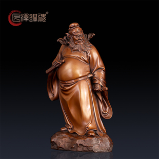 匠泽铜魂 饰品 紫铜钟馗摆件佛像铜像神像门神客厅家居摆件装