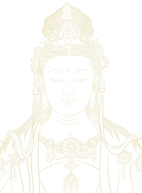 观音菩萨静心精美大幅描金线稿白描稿菩萨描线佛像线描纸质打印稿