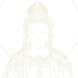 观音菩萨静心精美大幅描金线稿白描稿菩萨描线佛像线描纸质打印稿