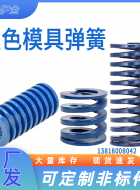 蓝色模具弹簧Ø8*20--60*200日式矩形加长压缩拉簧日标彩色TL压簧