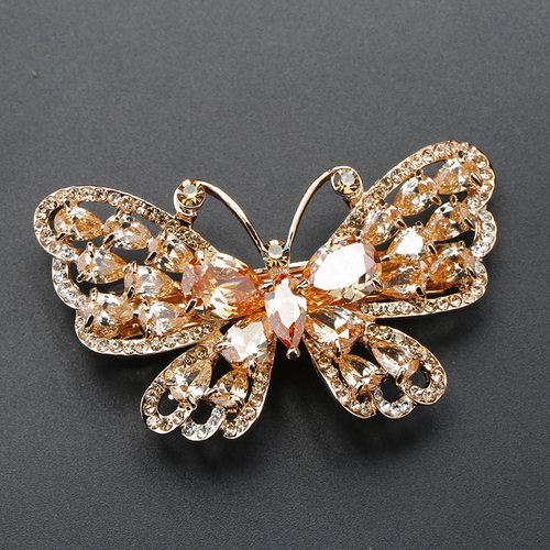 蝴蝶甜美水钻发夹发发卡简约夹子中号卡子韩国头饰马尾盘发发夹