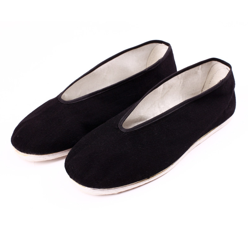 李小龙中式练功太极复古手工老北京中国风千层底一脚蹬圆头布鞋男