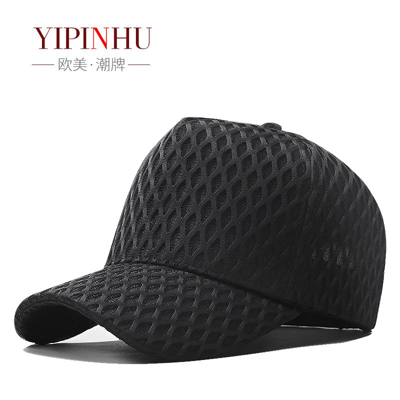 巨舒适男子韩版高顶棒球帽夏季网眼透气防晒遮阳帽出游鸭舌帽男