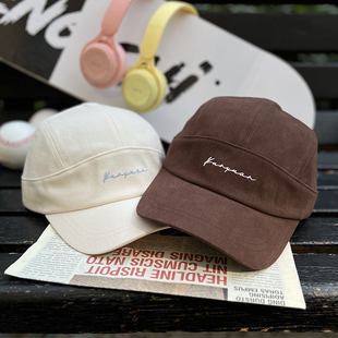 潮牌字母刺绣盔形马术帽男女四季百搭遮阳软顶鸭舌帽潮流休闲帽子