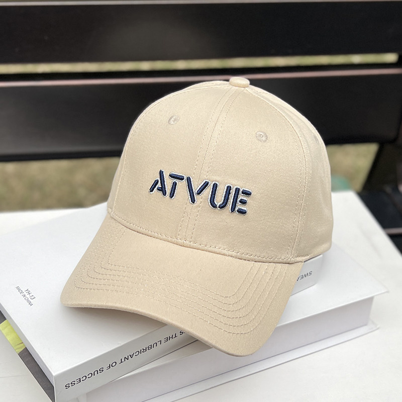 韩版潮牌ATVUE棒球帽男款硬顶字母刺绣鸭舌帽子女2024新款显脸小