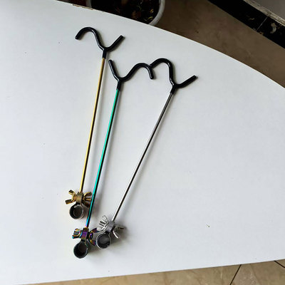 黑金后挂不锈钢一体后挂s型后挂鱼竿支架后挂竿头挂钩两用多功能