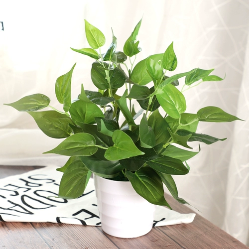 Моделирование растения бонсай зеленый пластиковый пластиковый маленький горшечный зеленый украшение поддельные зеленые растения поддельные цветы и пластины гостиная