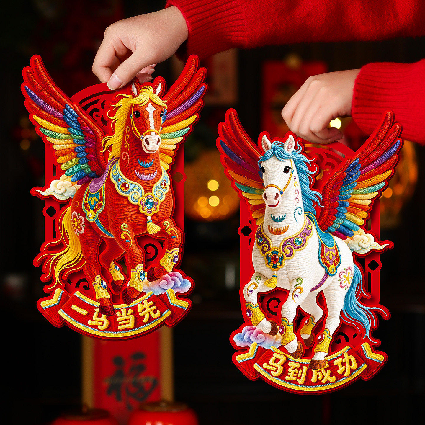 过年装饰品马年生肖春节2026年新款新年立体福字对贴布置贴纸门贴,节庆用品/礼品,喜字/剪纸/贴纸,淘宝优惠券,粉丝福利购,淘宝优惠卷