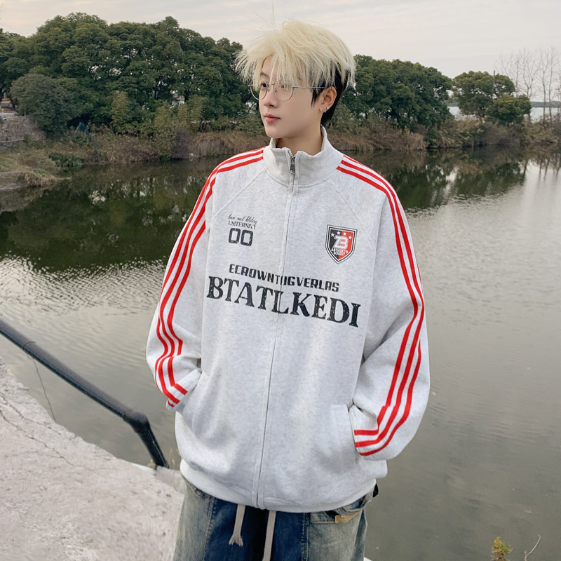 【满两件包邮】2025秋季新款青少年港风潮牌开衫卫衣百搭学生外套