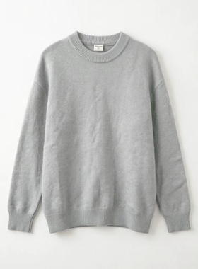 Z003【满两件包邮】2026春季新款青少年港风简约纯色圆领针织毛衣