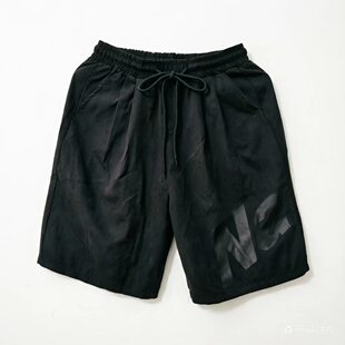 Z977【满两件包邮】2026夏季新款青少年港风大字母印花桃皮绒短裤