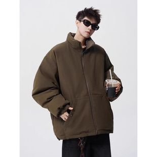 新款 2025冬季 包邮 青少年港风宽松潮牌双面穿棉衣棉服潮 满两件