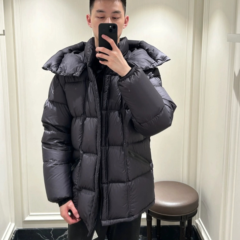 24m蒙家冬季新款羽绒服男哑光黑武士Lof女鹅绒大口袋中长高端外套