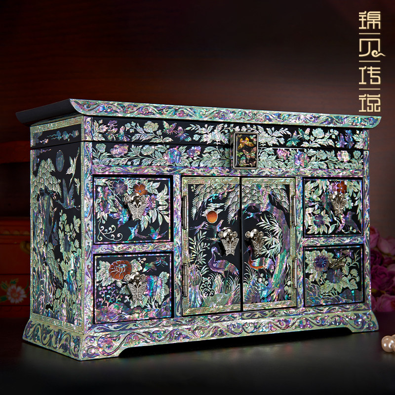 锦贝传说螺钿首饰盒结婚礼物送新人新娘订婚三金首饰柜陪嫁收纳盒,饰品/流行首饰/时尚饰品新,首饰盒,淘宝优惠券,粉丝福利购,淘宝优惠卷