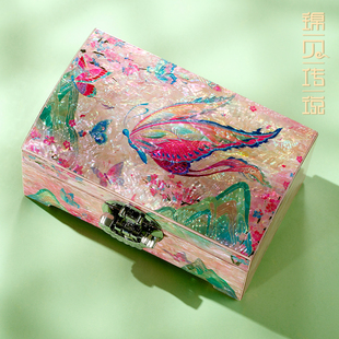 锦贝传说螺钿首饰盒收纳盒珠宝饰品项链戒指手镯整理盒三金嫁妆盒