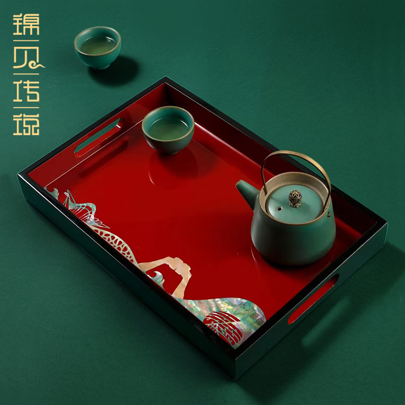 锦贝传说螺钿贝壳托盘西海岸风光