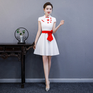 2026新款 旗袍舞台走秀演出服年轻高端优雅中国风合唱周年礼仪服