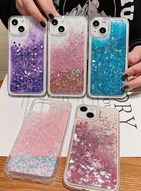 适用于三星A01core手机壳A40爱心流沙A02流动液态A01透明M33液体A35硅胶A55/A15/A25/A05S/S24/S23FE防摔5G潮