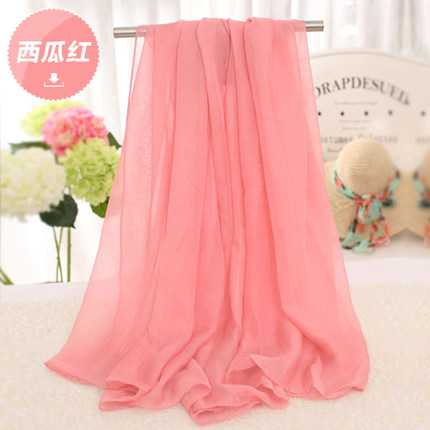 夏季纯色防晒丝巾海边沙滩巾长款春秋披肩女纱巾围巾秋冬季大雪纺