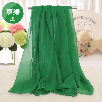 夏季纯色防晒丝巾海边沙滩巾长款春秋披肩女纱巾围巾秋冬季大雪纺