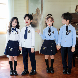 秋季小学生校服运动学院校园风长袖两件套儿童毕业班服学院风