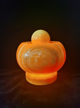 黄色客厅玉石室内玉石加湿流水