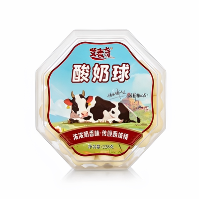 艾麦奇新款酸奶球浓浓奶香味休闲零食上班族学生宿舍零食 228克盒
