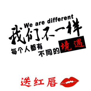我们不一样每个人都有不同的境遇网红车贴搞笑汽车贴纸