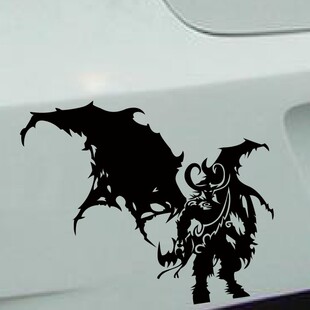 魔兽世界 伊利丹 恶魔猎手 埃辛诺斯战刃 汽车贴纸个性定制车身贴