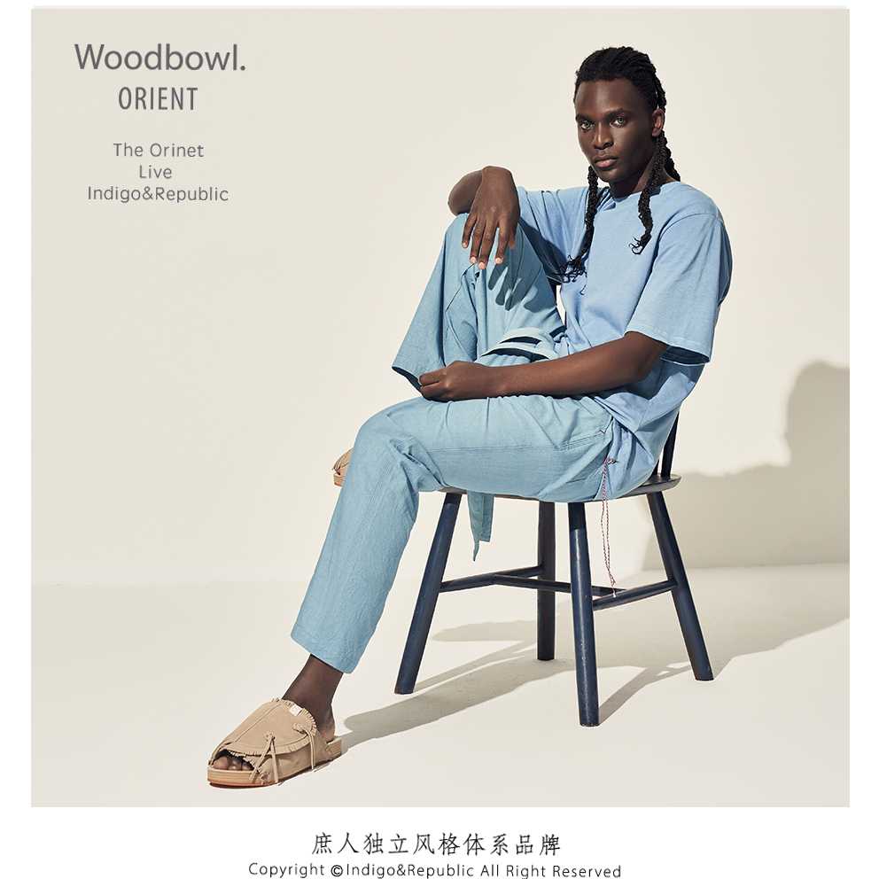 庶人.东方蓝染手作体恤衫