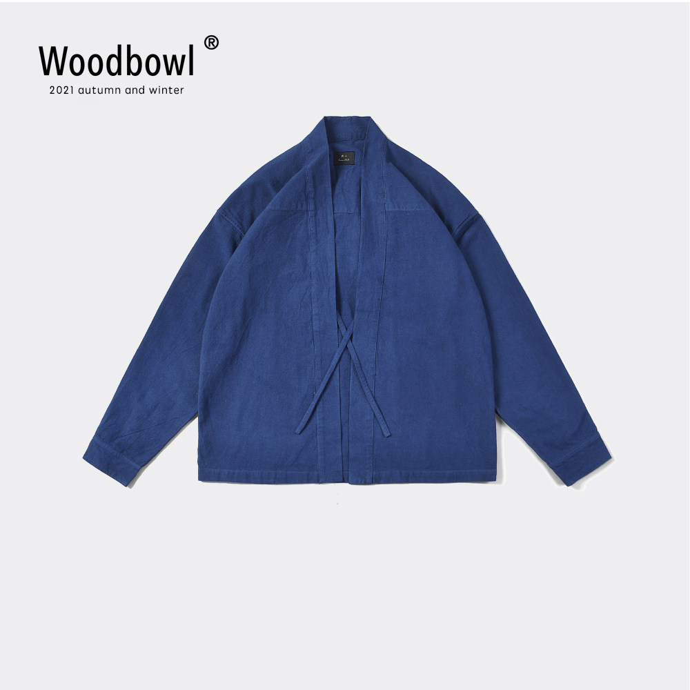 【染匠系列】Indigo.Noragi 草木染 蓝染野良着衬衫道袍外套 定番
