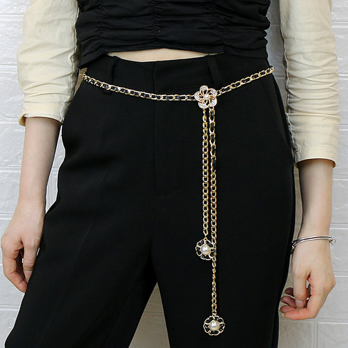 金属花朵腰链女配裙子高级感装饰