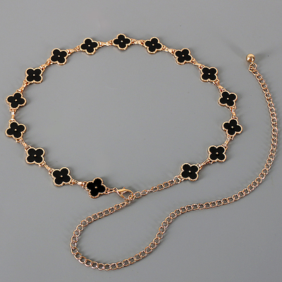 高级感四叶草腰链配饰细腰带女