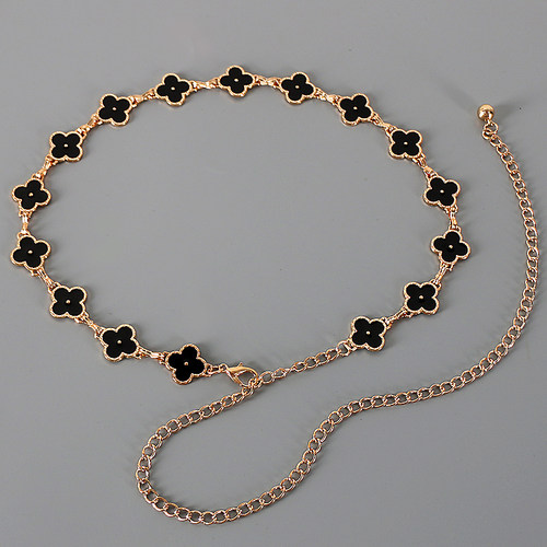 高级感四叶草腰链配饰细腰带女