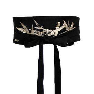 刺绣腰带女宽配裙子时尚 饰连衣裙古风布料裙带 汉服束腰绑带腰封装