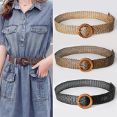 编织腰带女宽配裙子复古百搭连衣裙装 饰腰封波西米亚收腰皮带配饰