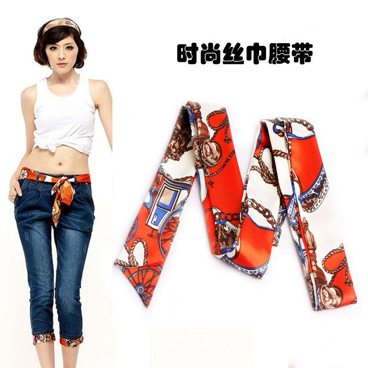 时尚丝巾领带腰带女装饰连衣裙简约百搭布带飘带加长牛仔裤带配饰