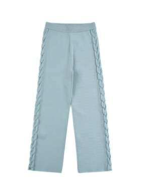 D1798 三色百搭休闲风女童针织裤舒适直筒裤松紧腰中小童长裤宽松