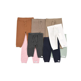 D1274 有机棉舒适透气男女童婴幼儿新生儿宝宝针织裤松紧腰毛裤