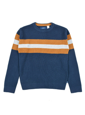 D718 全棉保暖百搭秋冬季针织衫男童圆领长袖套头舒适中大童毛衣